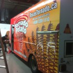 Wrapping the Potato at our new shop with 3M 180 series vinyl wrap